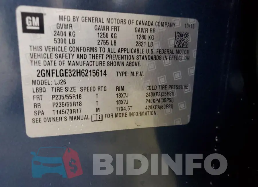 2GNFLGE32H6215614 Photo# 13