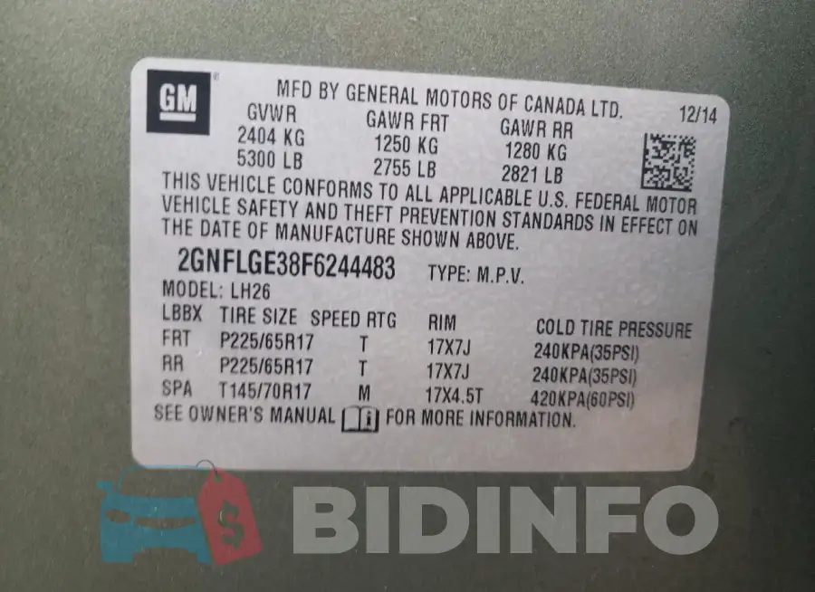 2GNFLGE38F6244483 Photo# 13