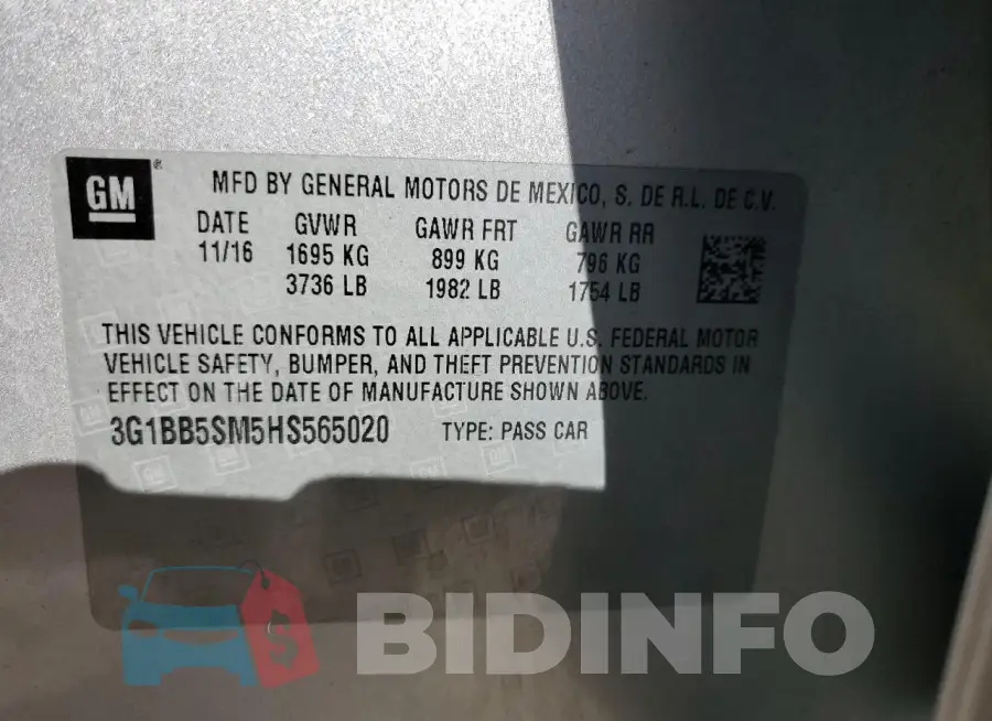 3G1BB5SM5HS565020 Photo# 12