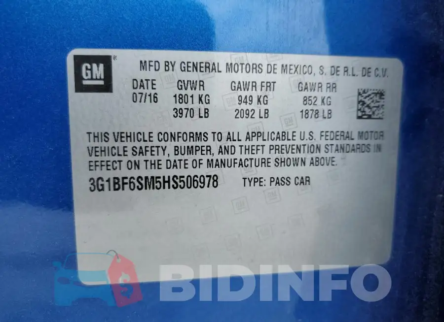 3G1BF6SM5HS506978 Photo# 12