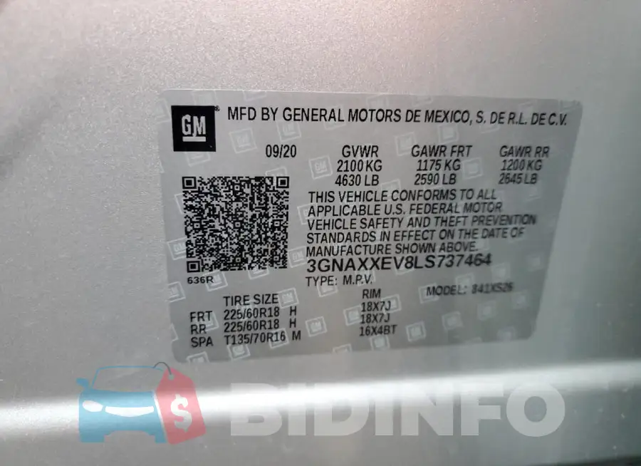 3GNAXXEV8LS737464 Photo# 13