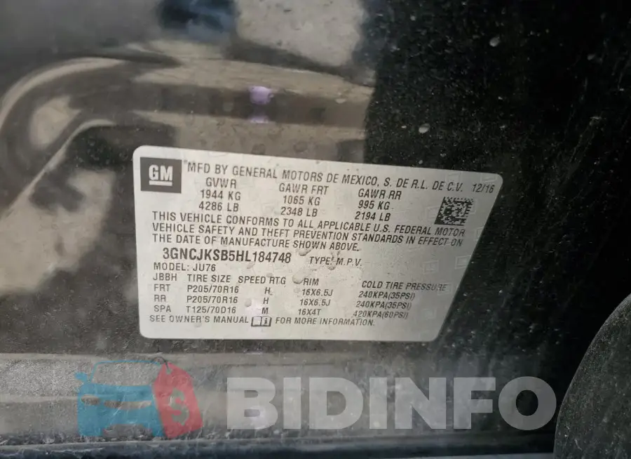 3GNCJKSB5HL184748 Photo# 12