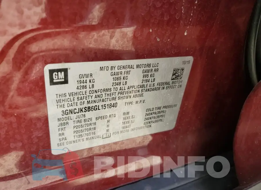 3GNCJKSB6GL151840 Photo# 12