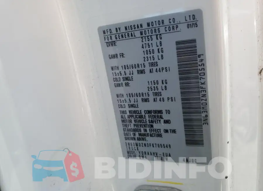 3N63M0ZN3FK705549 Photo# 13