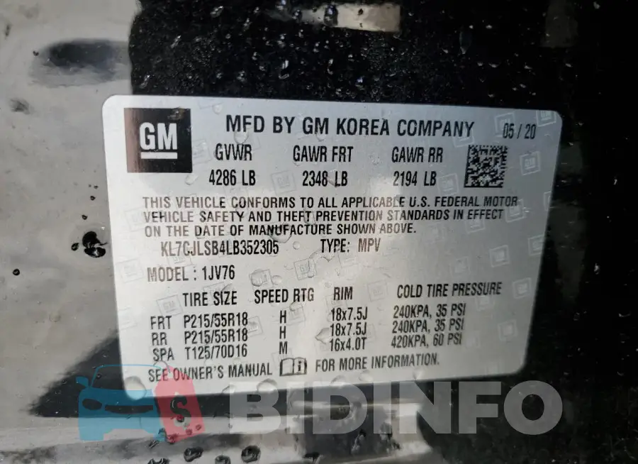 KL7CJLSB4LB352305 Photo# 14