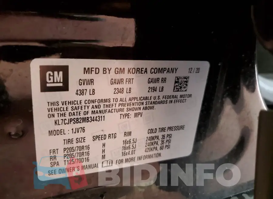 KL7CJPSB2MB344311 Photo# 13