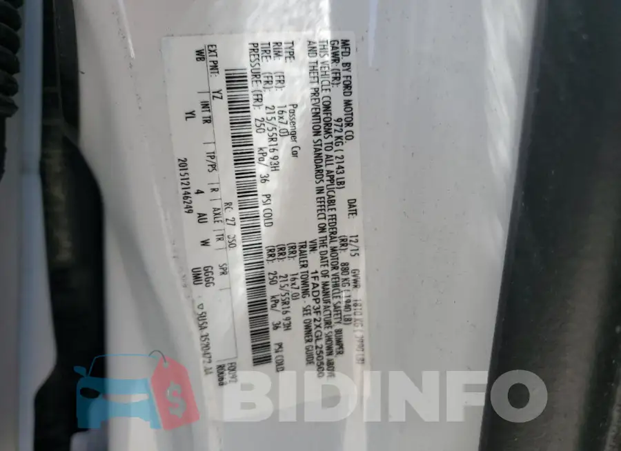 1FADP3F2XGL250500 Photo# 12