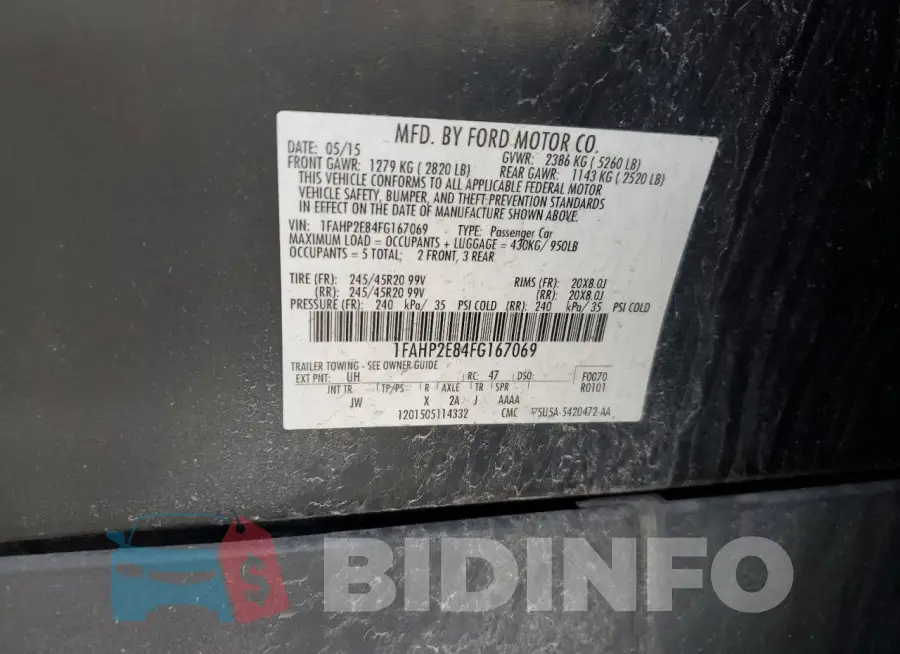 1FAHP2E84FG167069 Photo# 13