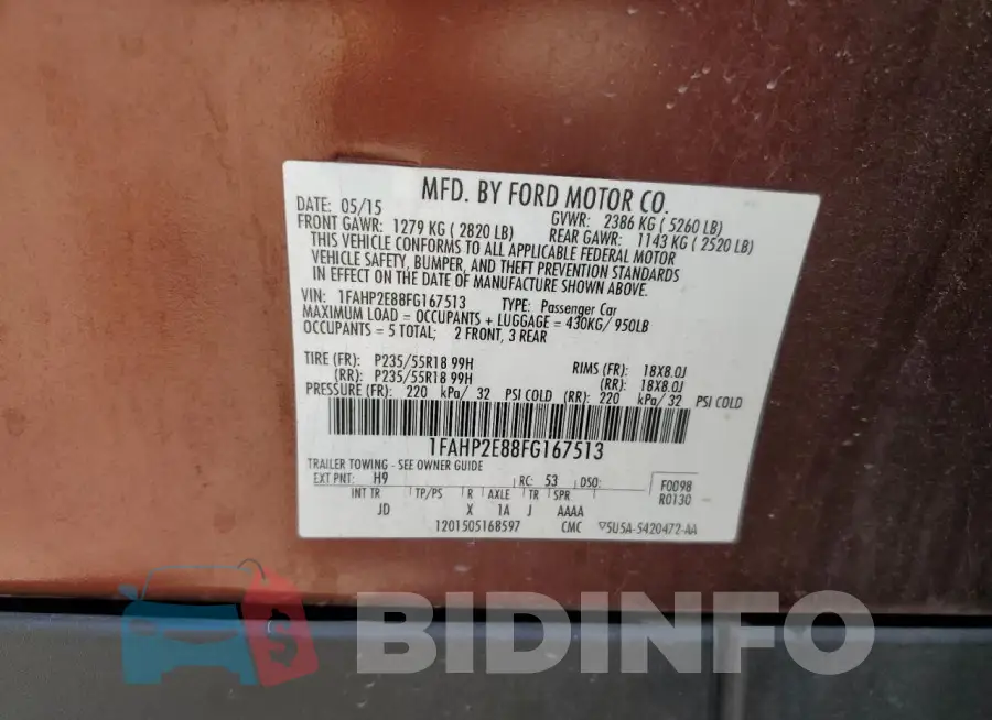 1FAHP2E88FG167513 Photo# 12