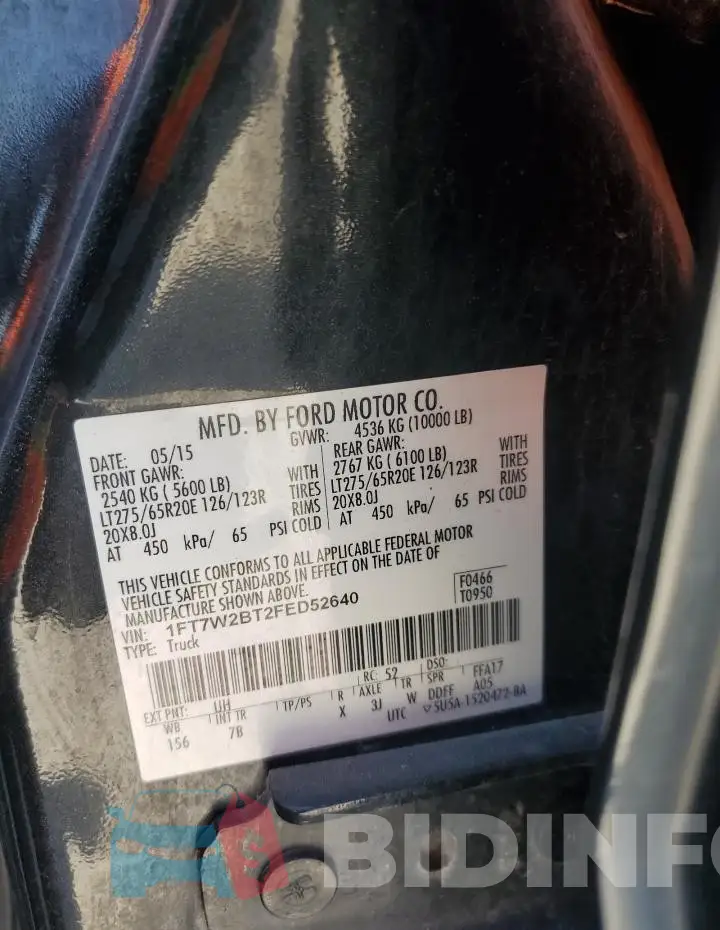 1FT7W2BT2FED52640 Photo# 12