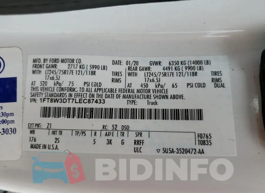 1FT8W3DT7LEC87433 Photo# 13