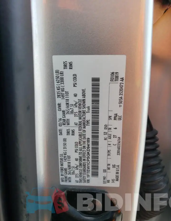1FTEW1CP5GKD94189 Photo# 12