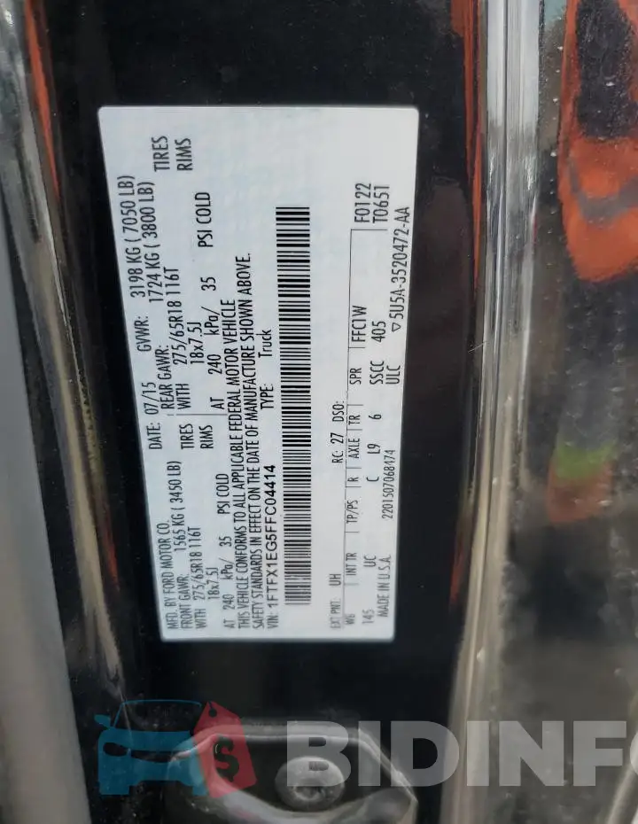 1FTFX1EG5FFC04414 Photo# 12