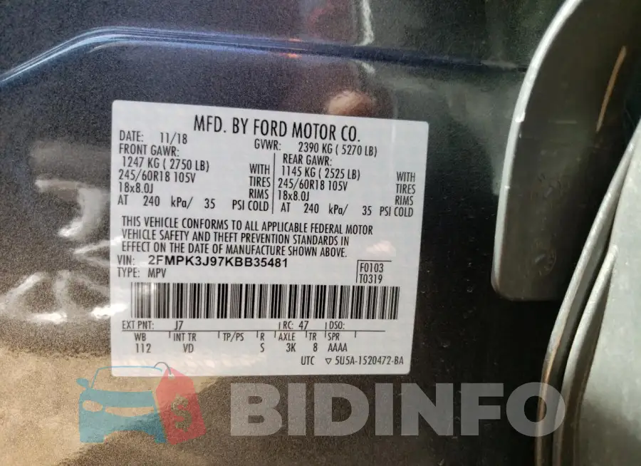 2FMPK3J97KBB35481 Photo# 13
