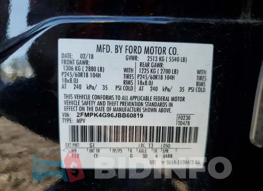 2FMPK4G96JBB60819 Photo# 13
