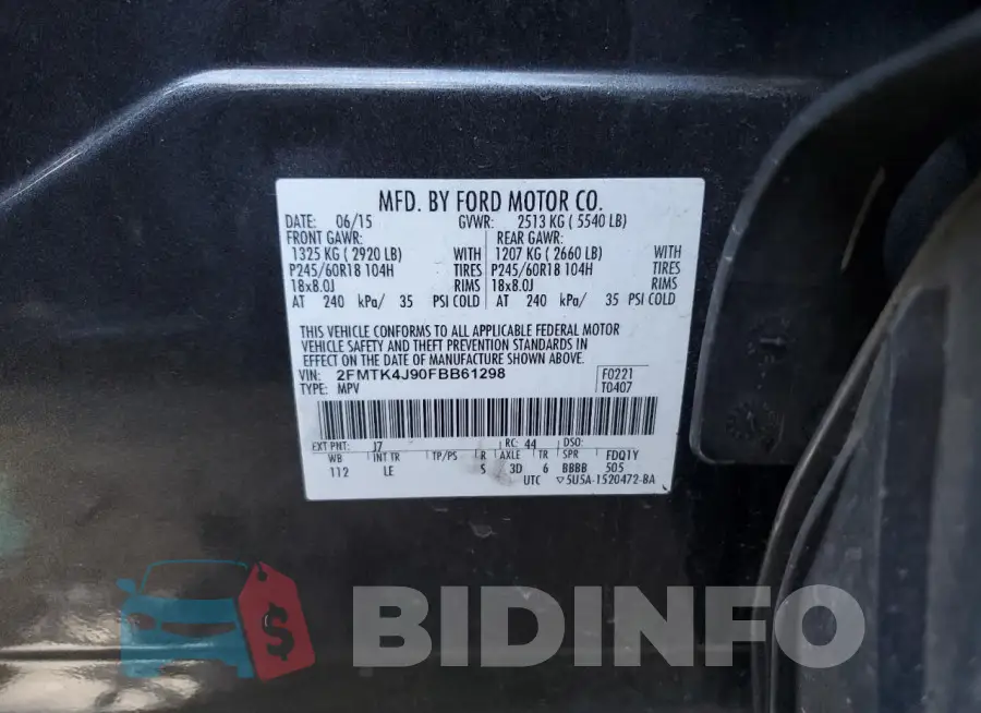 2FMTK4J90FBB61298 Photo# 13