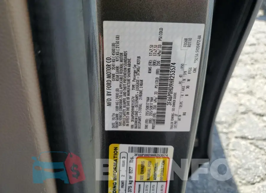3FA6P0HD9HR253574 Photo# 13
