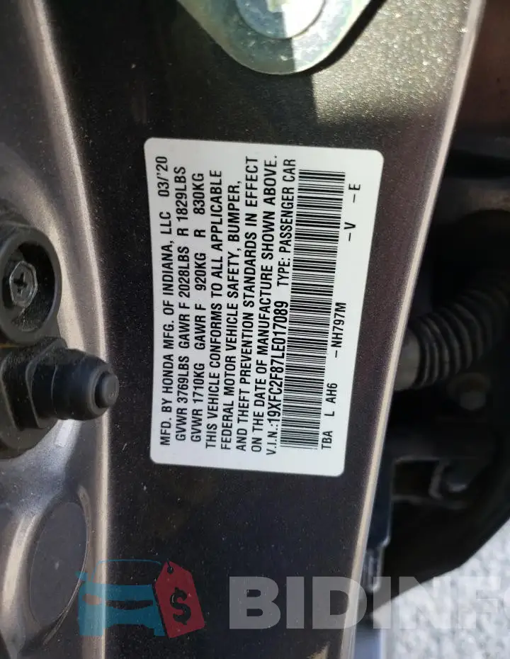 19XFC2F87LE017089 Photo# 13