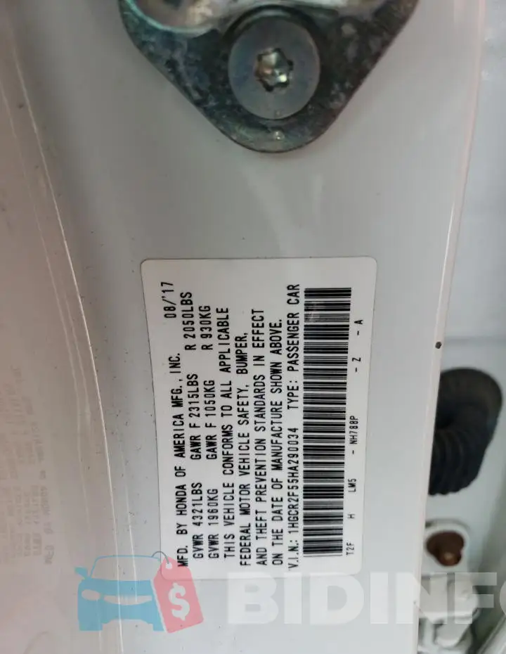1HGCR2F55HA290034 Photo# 12