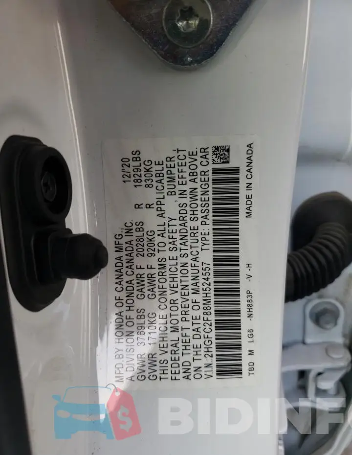 2HGFC2F88MH524557 Photo# 13