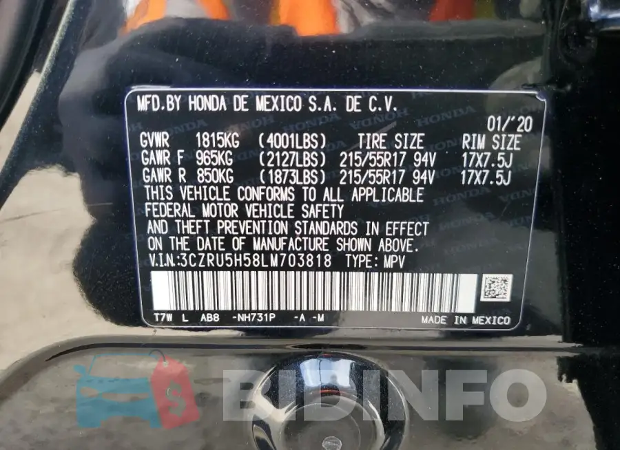 3CZRU5H58LM703818 Photo# 13