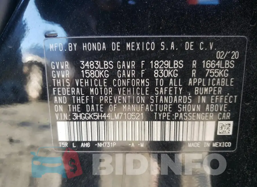 3HGGK5H44LM710521 Photo# 12