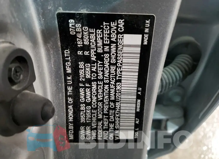 SHHFK7H48LU201363 Photo# 13