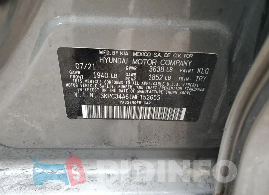 3KPC34A61ME152655 Photo# 12
