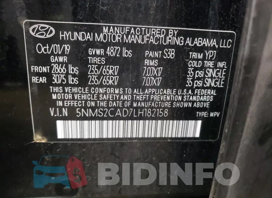 5NMS2CAD7LH182158 Photo# 12