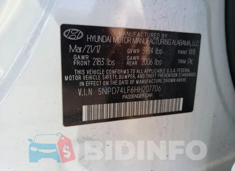 5NPD74LF6HH207706 Photo# 12