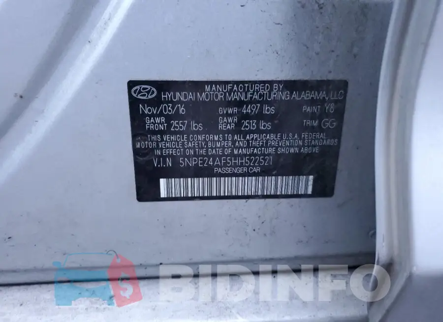 5NPE24AF5HH522521 Photo# 12