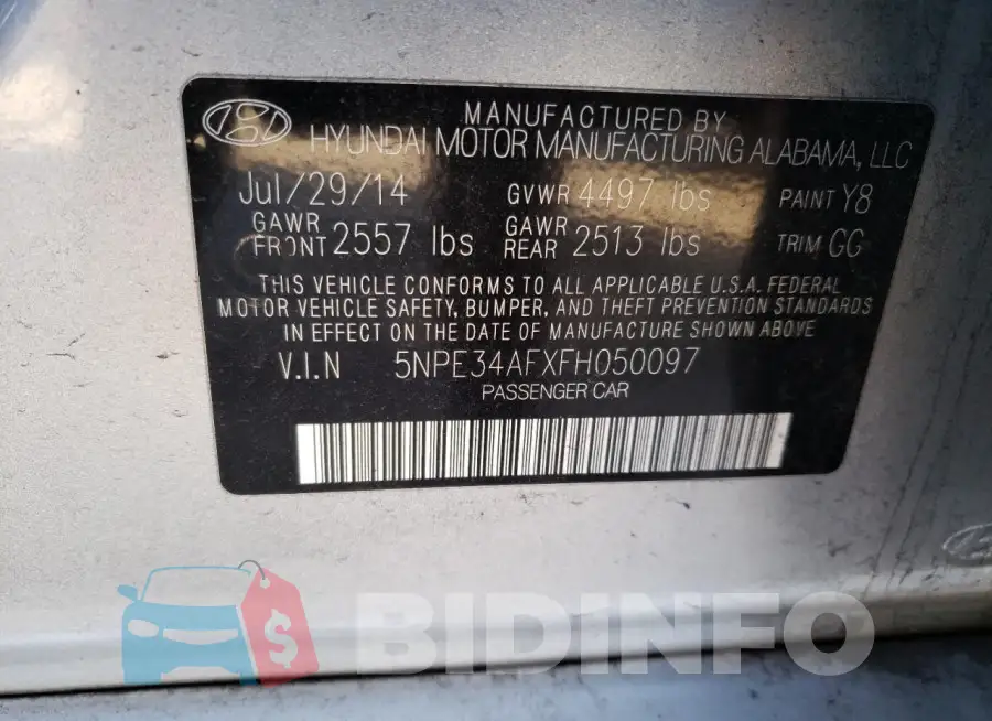 5NPE34AFXFH050097 Photo# 12