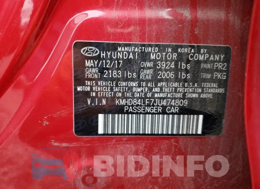 KMHD84LF7JU474809 Photo# 12
