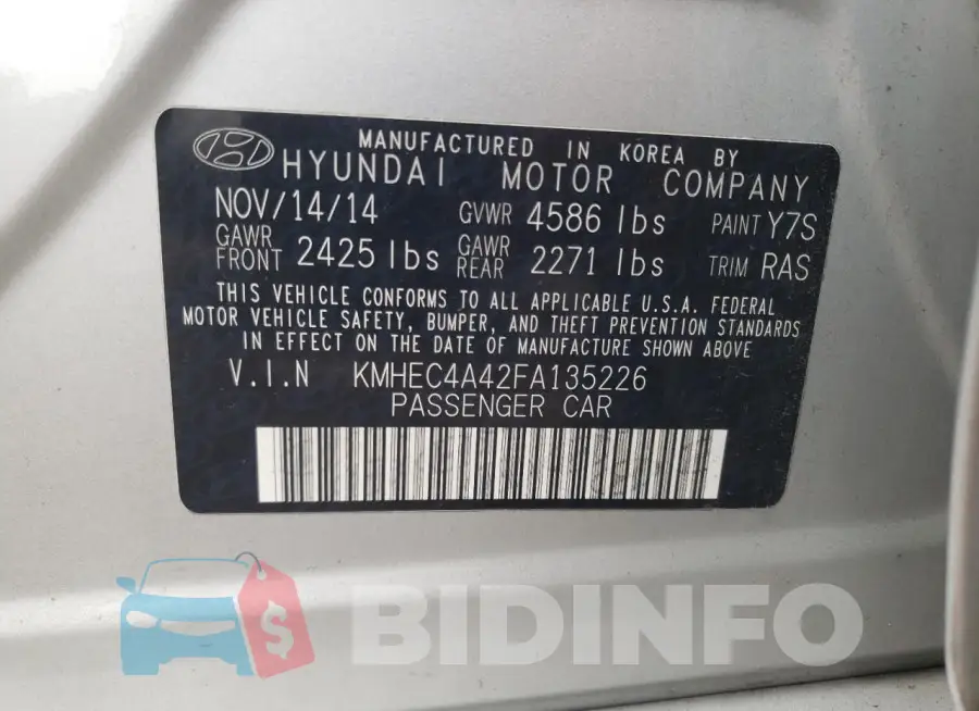 KMHEC4A42FA135226 Photo# 12