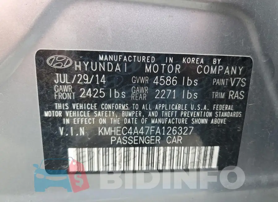 KMHEC4A47FA126327 Photo# 12
