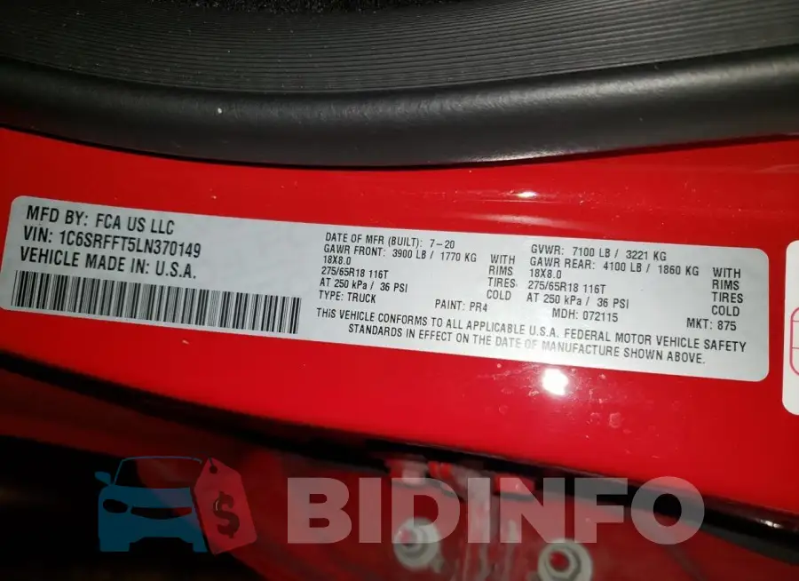 1C6SRFFT5LN370149 Photo# 13