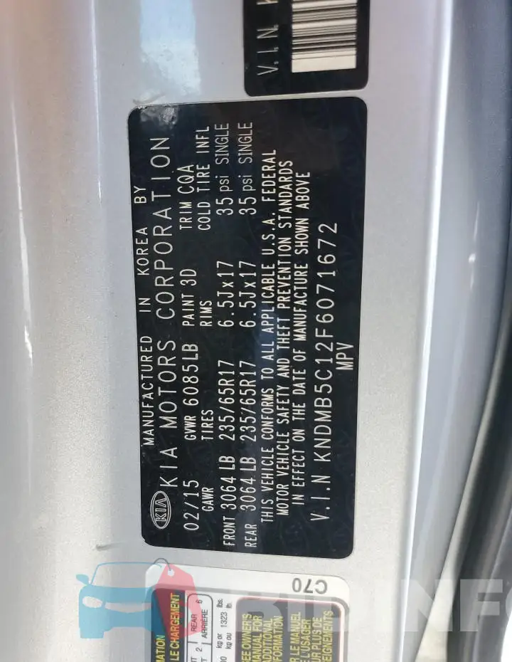 KNDMB5C12F6071672 Photo# 12