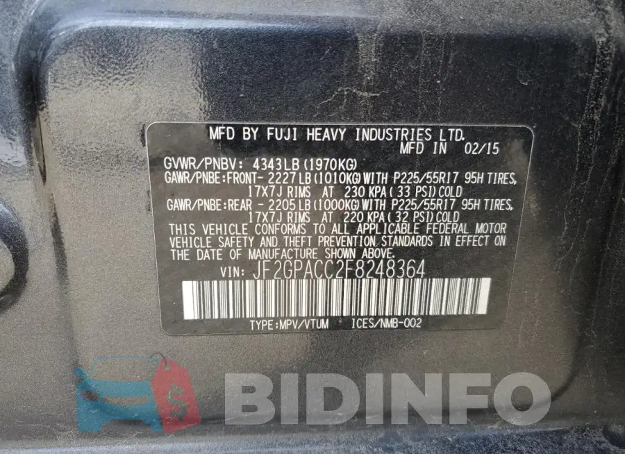 JF2GPACC2F8248364 Photo# 13