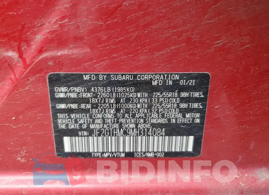 JF2GTHMC9MH314084 Photo# 12