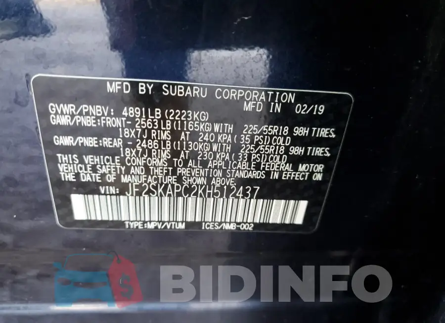 JF2SKAPC2KH512437 Photo# 12