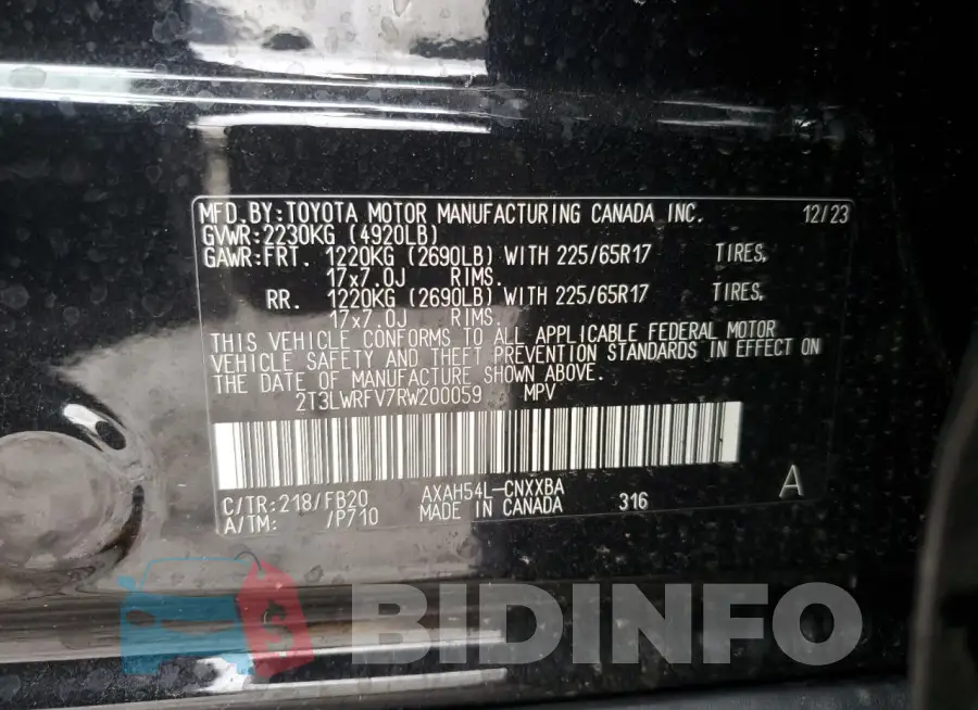 2T3LWRFV7RW200059 Photo# 14