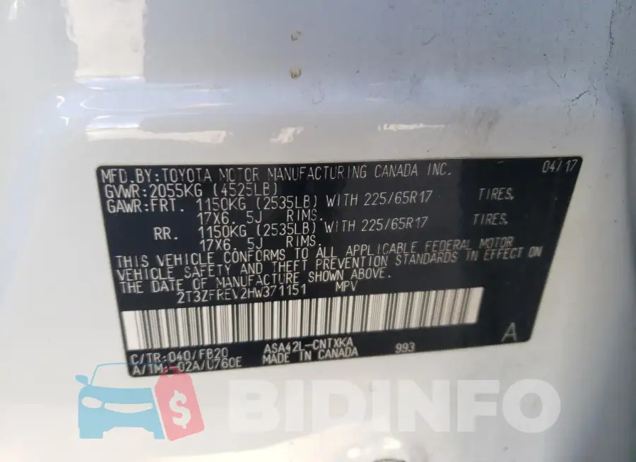 2T3ZFREV2HW371151 Photo# 13