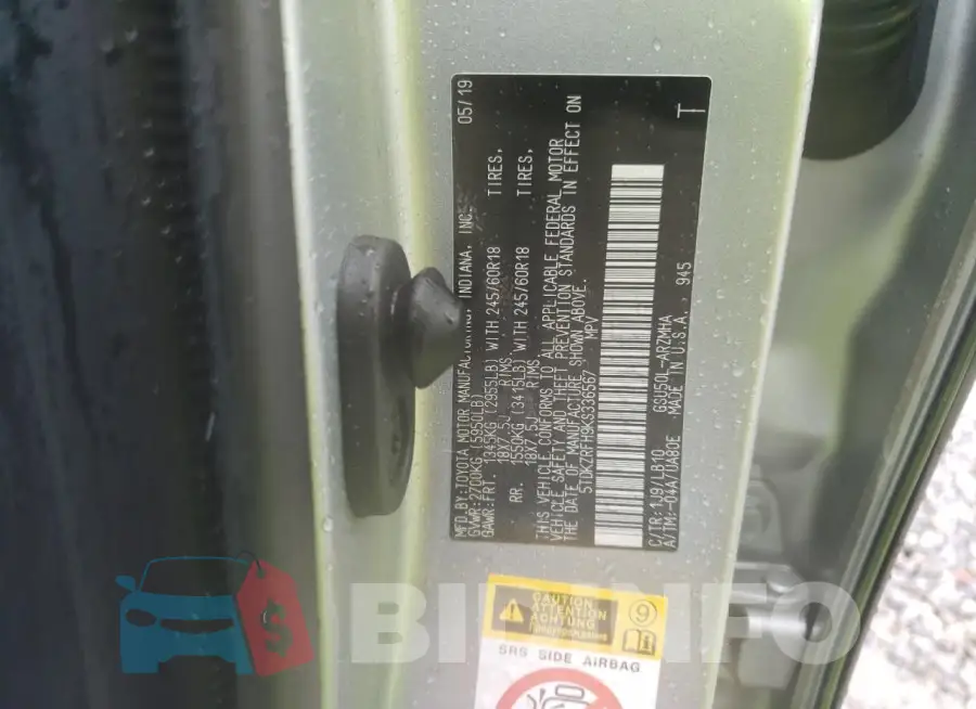 5TDKZRFH9KS336567 Photo# 14
