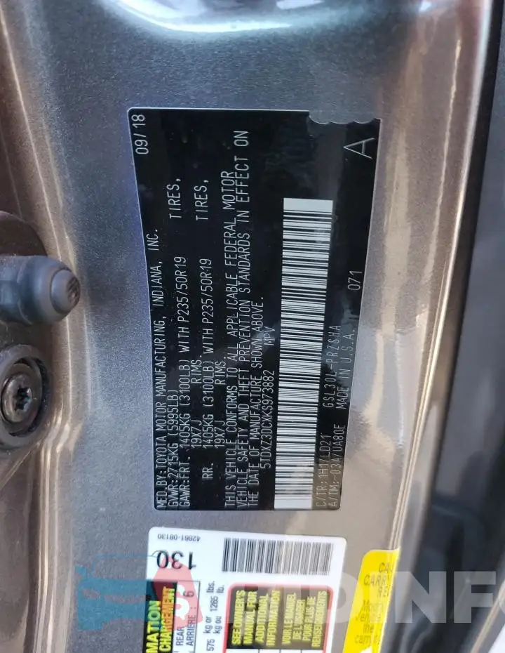 5TDXZ3DCXKS973882 Photo# 13