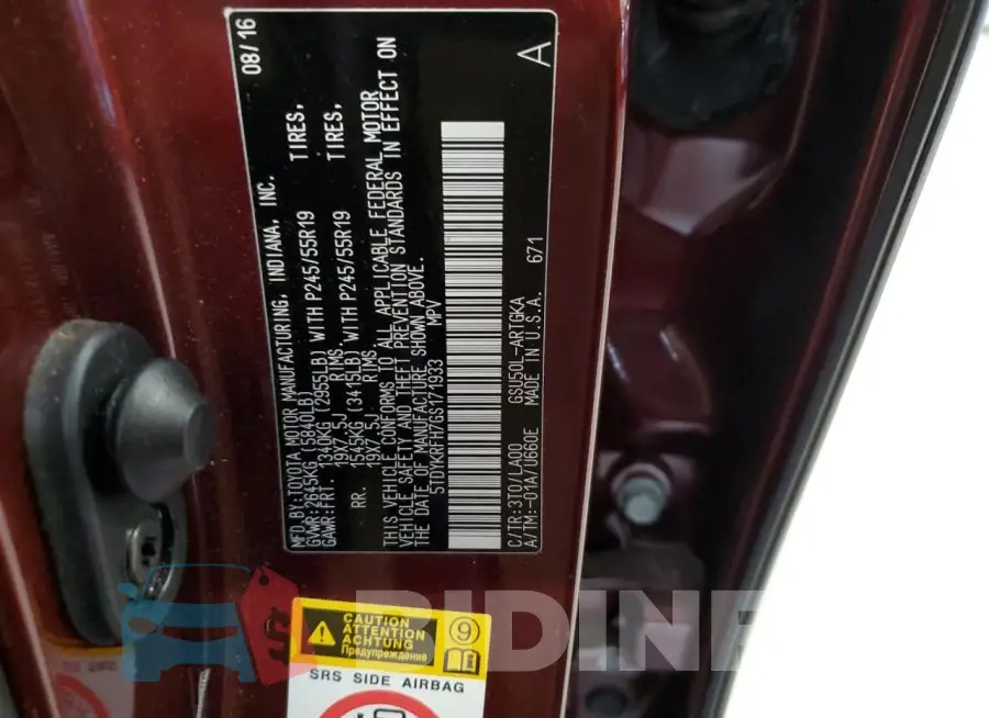5TDYKRFH7GS171933 Photo# 13