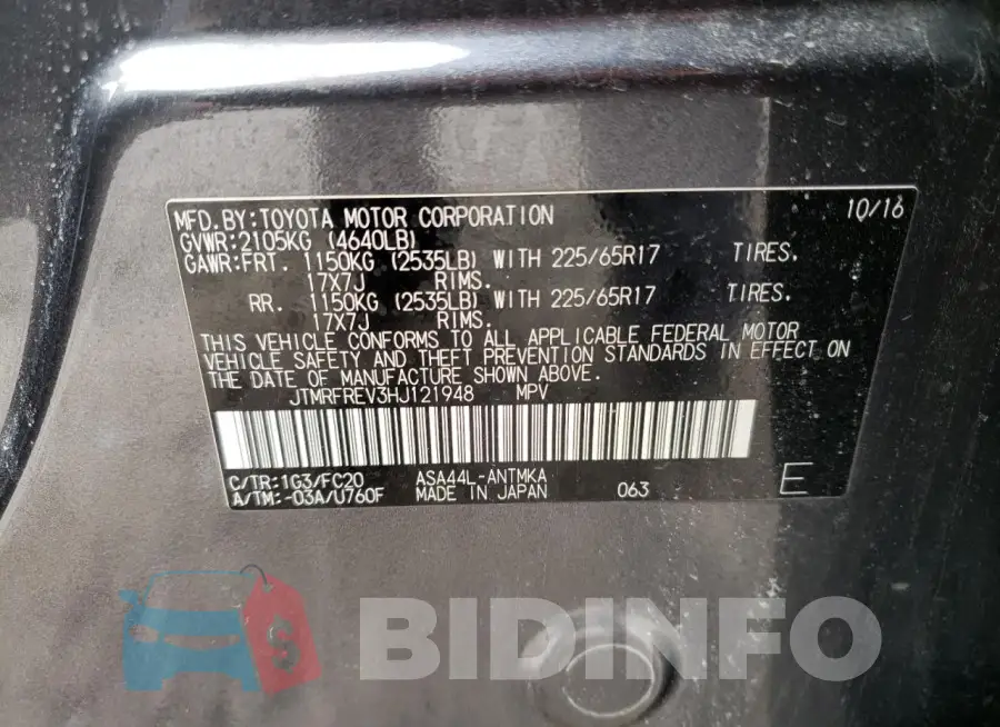 JTMRFREV3HJ121948 Photo# 13