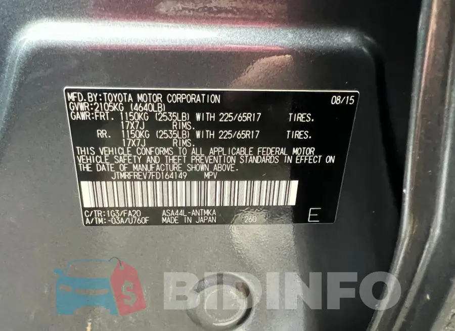JTMRFREV7FD164149 Photo# 10