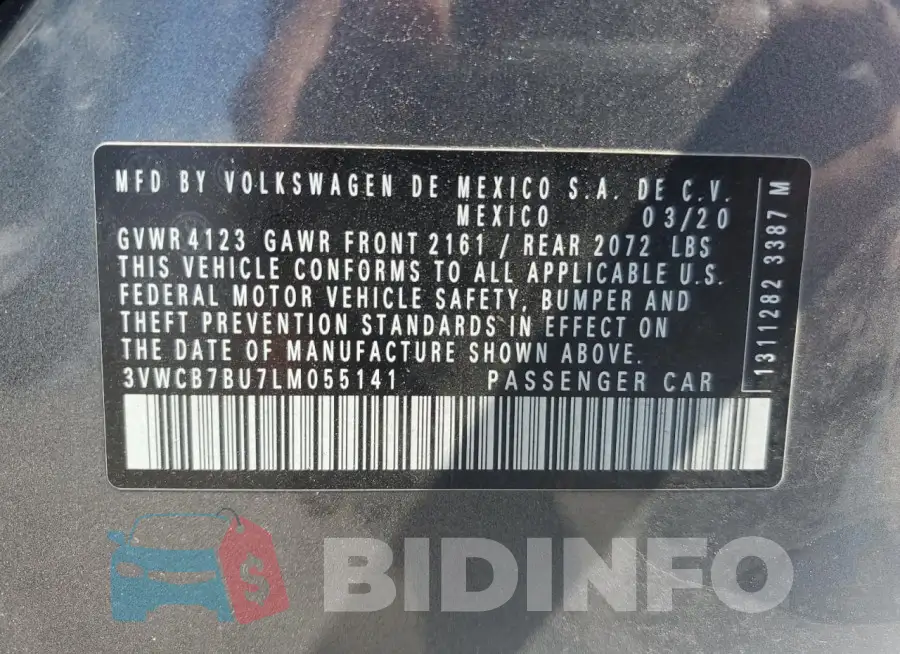 3VWCB7BU7LM055141 Photo# 12