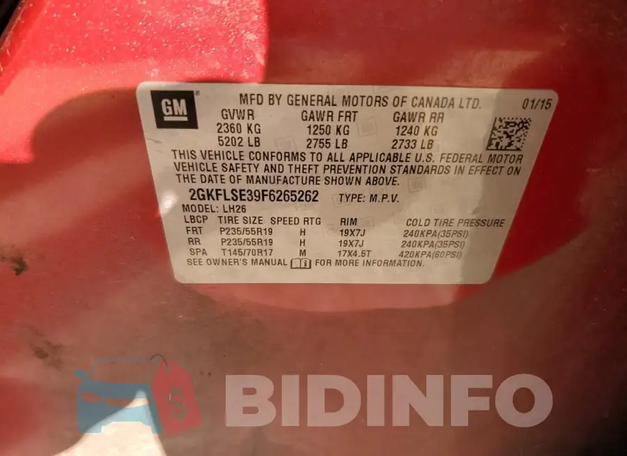 2GKFLSE39F6265262 Photo# 13