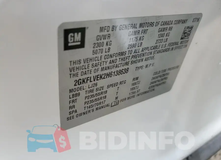 2GKFLVEK2H6138638 Photo# 13